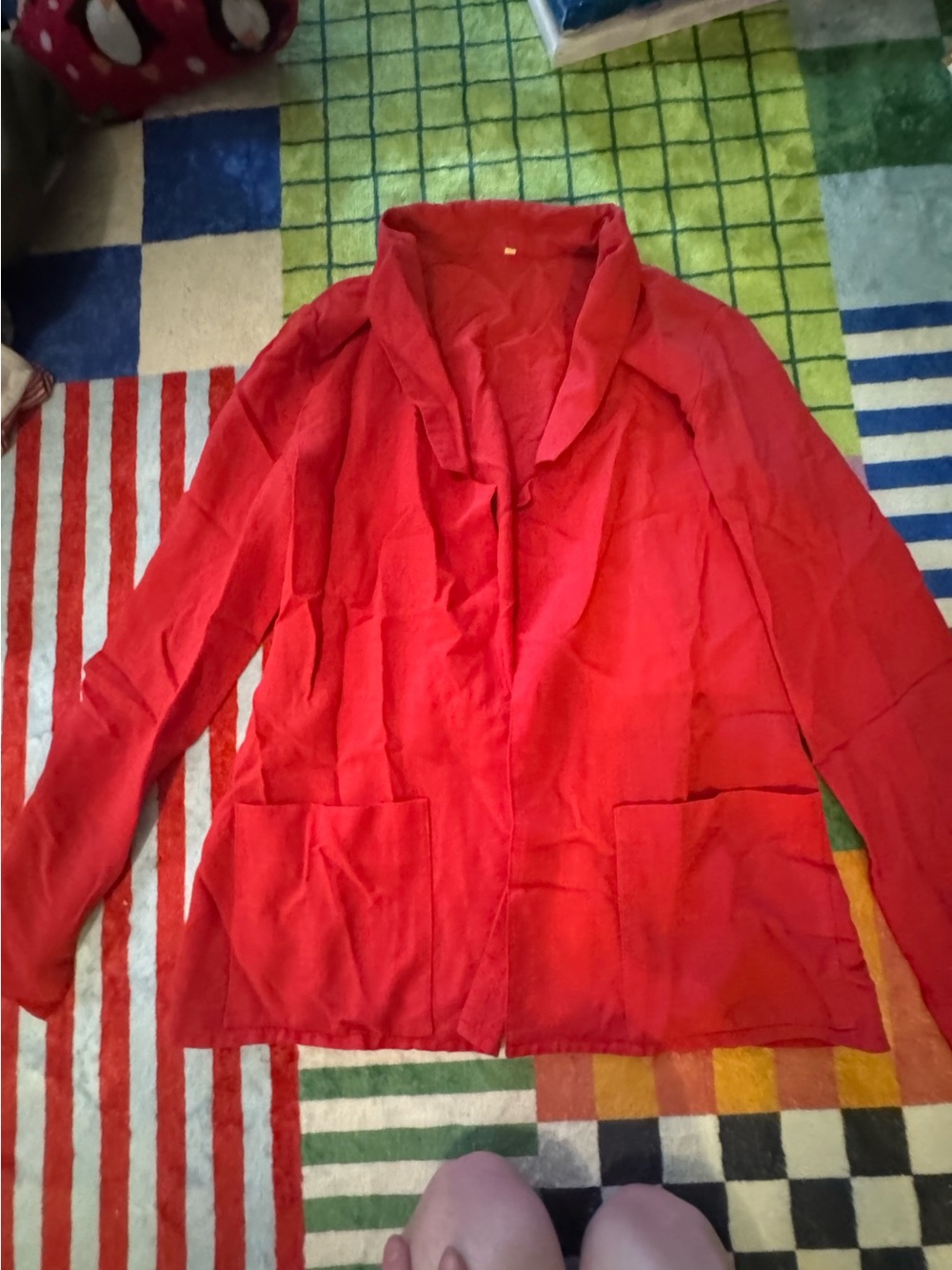 Red Open-Front Women's Jacket